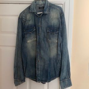 Zara blue denim shirt